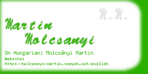 martin molcsanyi business card